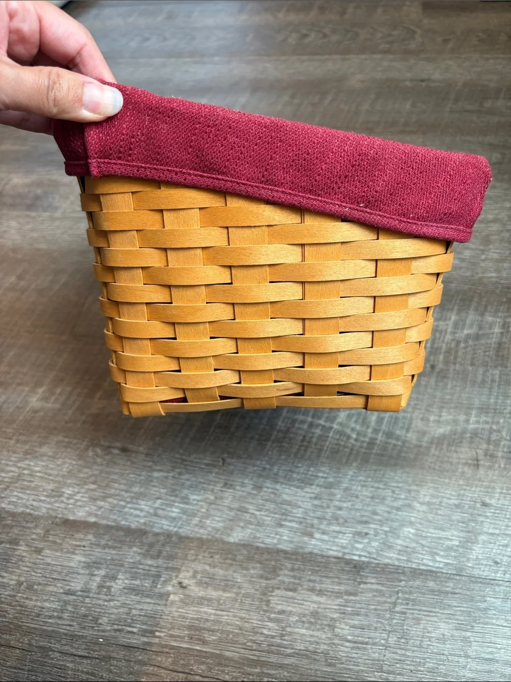 Longaberger 2001 Card Keeper Basket  Combo Paprika Fabric Liner Divider